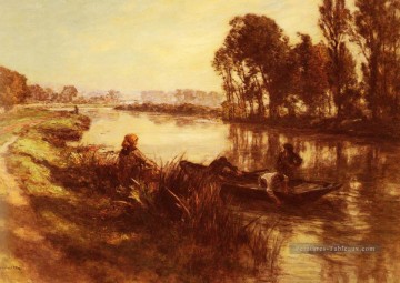  rivière - Au Bord De La Rivière scènes rurales paysan Léon Augustin Lhermitte